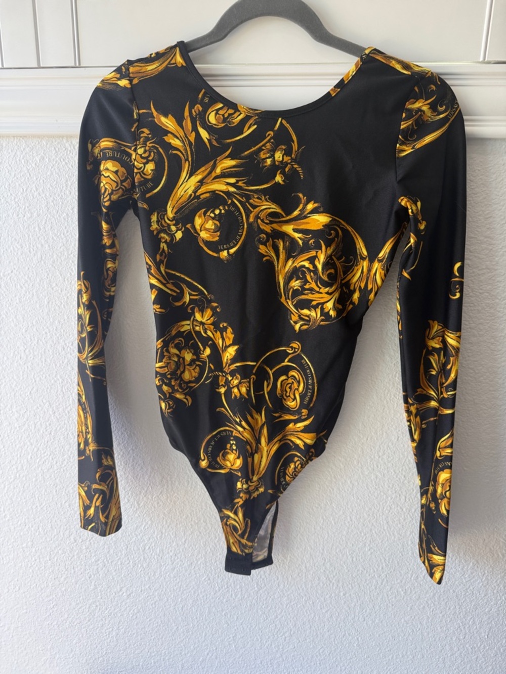 NWOT Authentic Versace Jeans Collection Baroque Long Sleeve Bodysuit